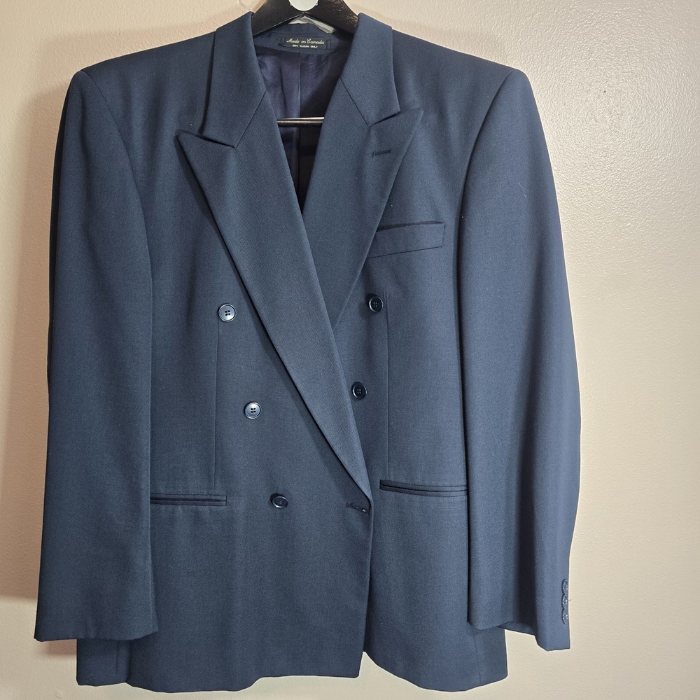 Franco Tassi  Virgin Wool 44R Double Breasted Blazer